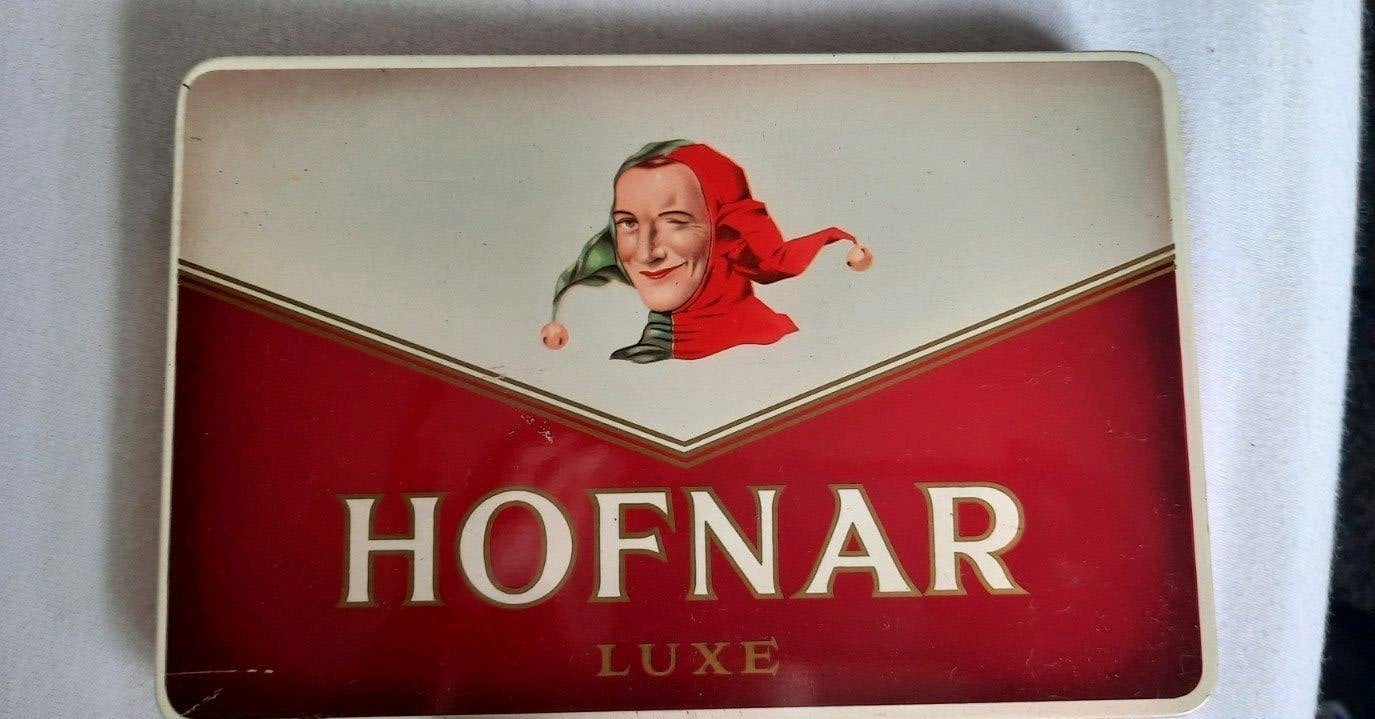 Vintage Hofnar Luxe sigarenblik met nar, Verzamelen, Ophalen of Verzenden, Gebruikt, Overige, Overige merken