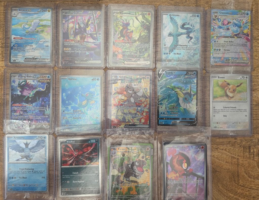 Pokémon kaarten, Ophalen of Verzenden, Zo goed als nieuw, Meerdere kaarten, Foil