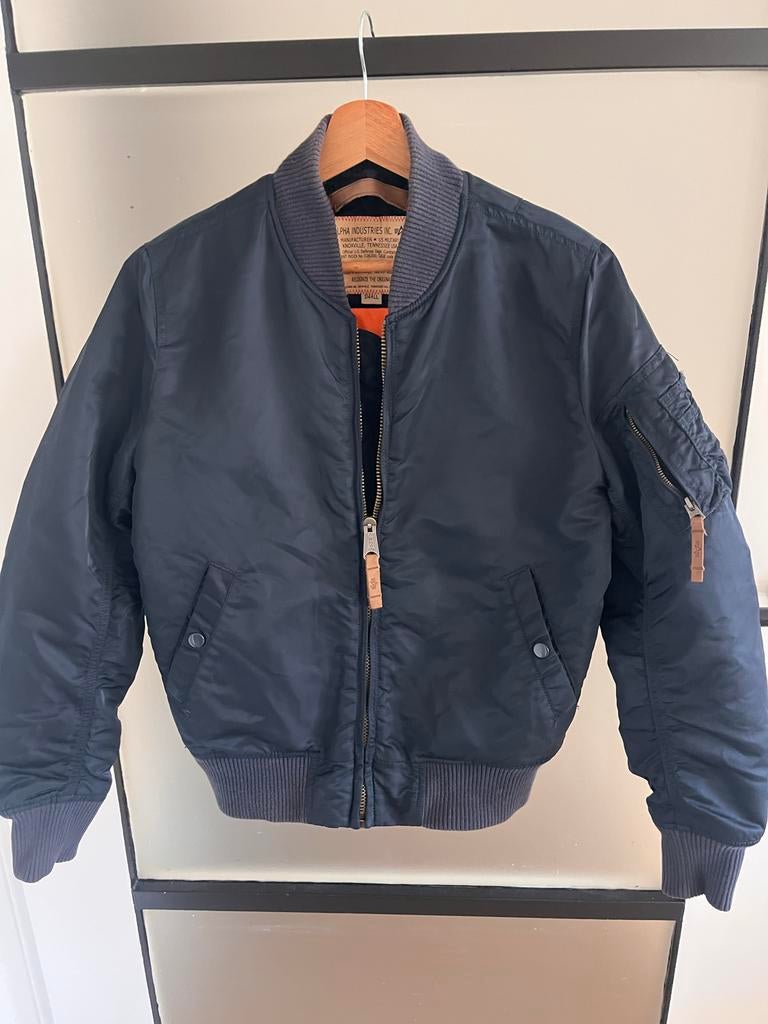 Alpha Industries MA-1 Bomberjack - Maat S, Ophalen of Verzenden, Zo goed als nieuw, Maat 46 (S) of kleiner, Blauw