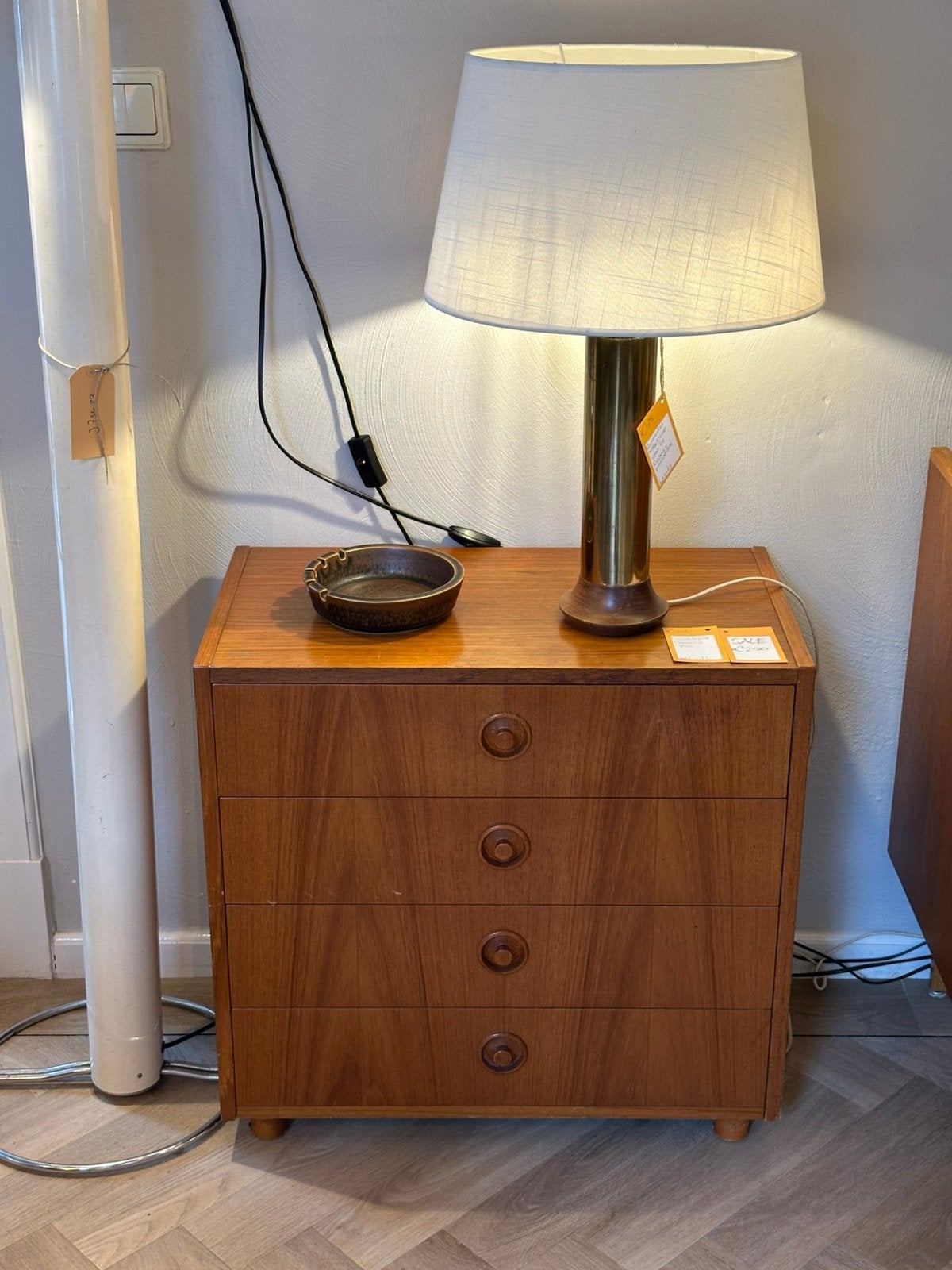 Vintage Deense Ladekast Jaren 60 Scandinavisch Deens Design, Gebruikt, Minder dan 100 cm, 25 tot 50 cm, 50 tot 100 cm