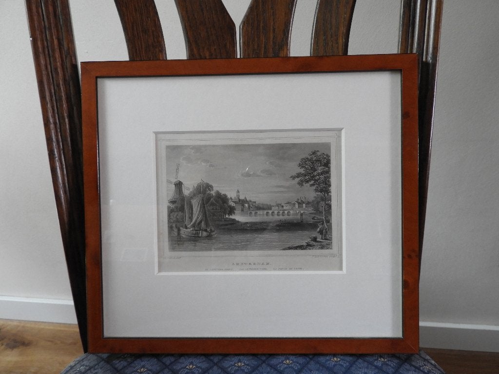 Gravure STADHOUDERSKADE - De Leidse Poort. J.L. Terwen 1858, Antiek en Kunst, 28 cm, 1800 - 1899, Ingelijst, Ophalen of Verzenden