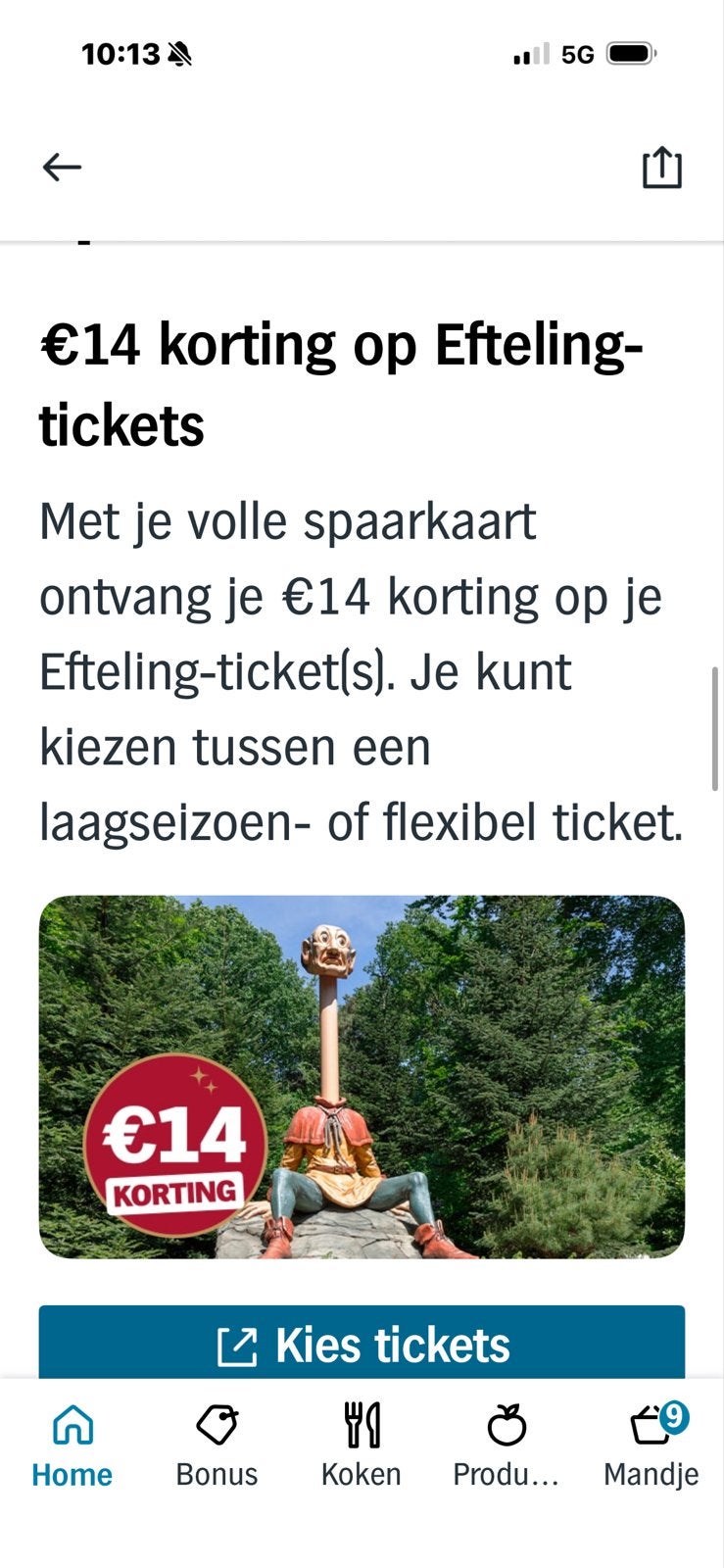 Korting op de Efteling tickets, Drie personen of meer, Kortingskaart