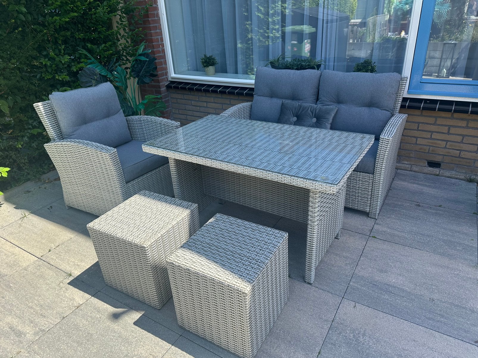 Mooie Dining Loungeset Tuinset, Ophalen, Wicker, Stoel