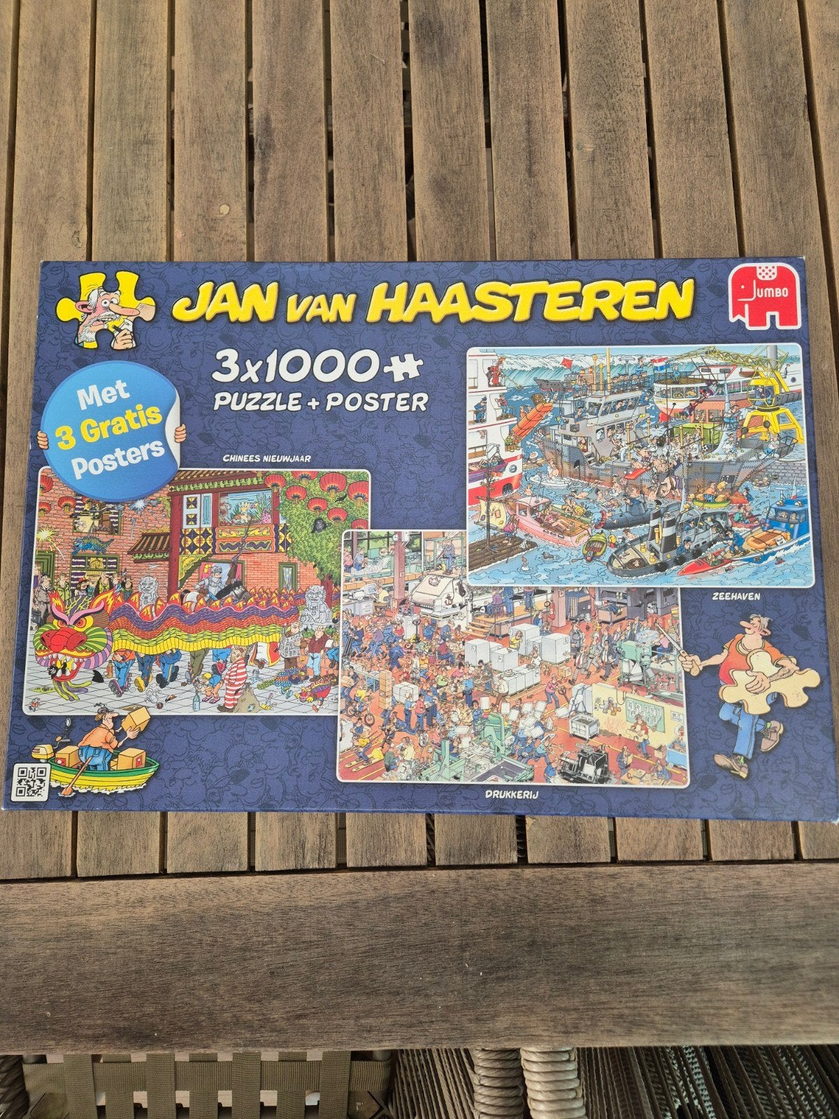 Jan van Haasteren 2x1000  - Chinees Nieuwjaar & Drukkerij, Ophalen, 500 t/m 1500 stukjes, Zo goed als nieuw, Legpuzzel