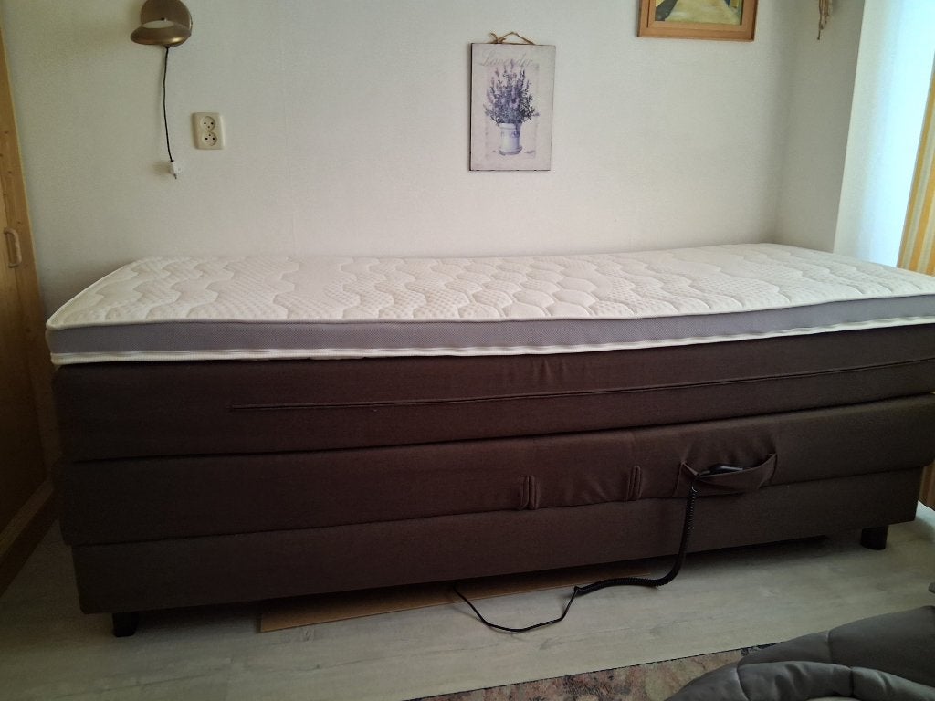 boxspring, Ophalen, Gebruikt, Eenpersoons, Bruin