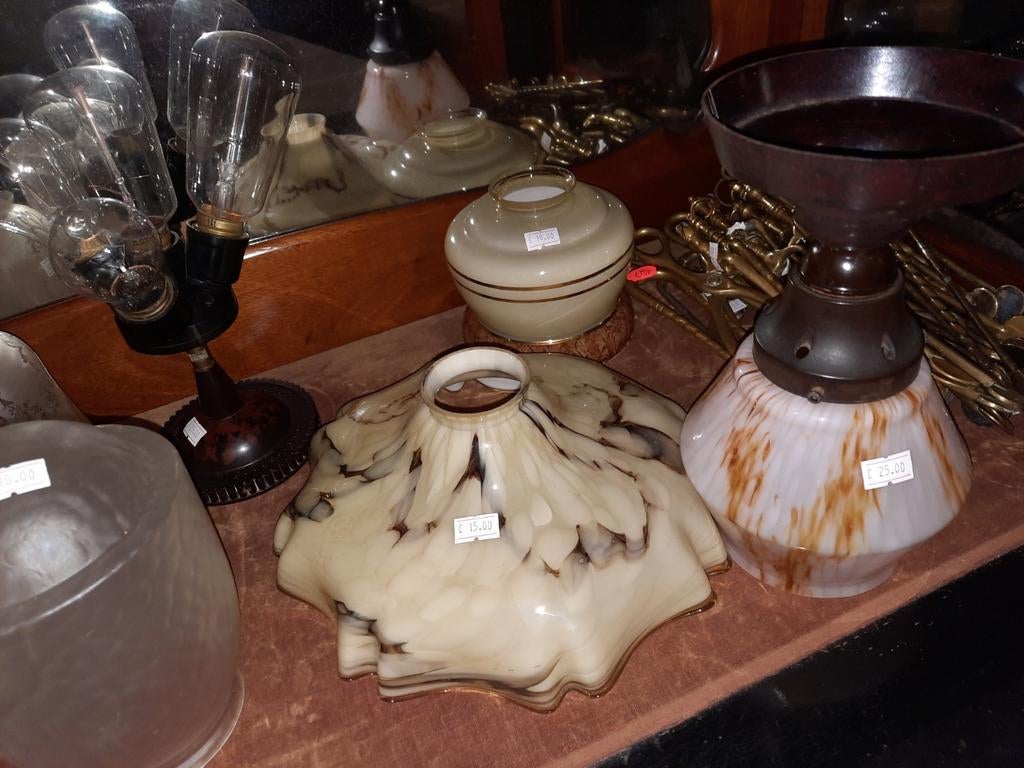 Vintage lampenkappen en onderdelen, Antiek en Kunst, Antiek | Lampen, Ophalen of Verzenden