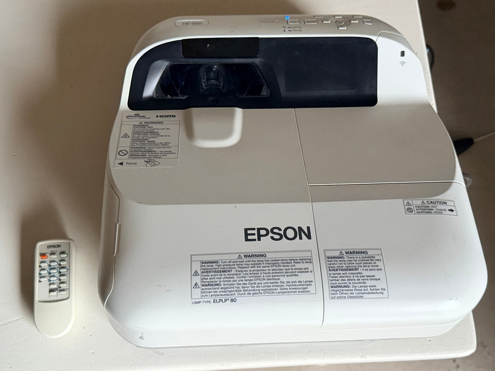 Epson EB-580 Short Throw Beamer Projector HDMI, Audio, Tv en Foto, Beamers, Gebruikt, Epson, Ophalen of Verzenden, LCD