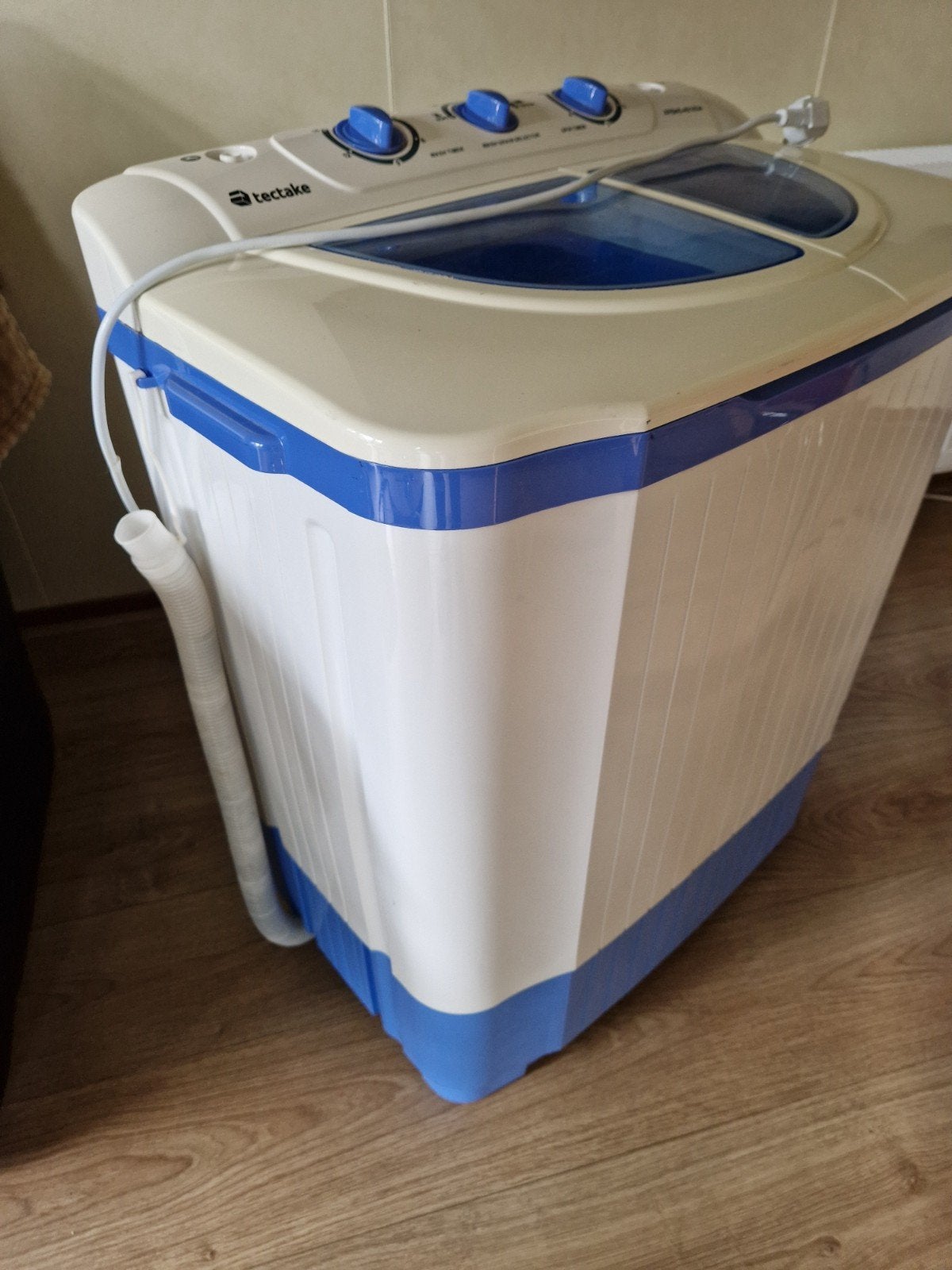 Tectake Twin-Tub Wasmachine - Compact en Efficiënt, Witgoed en Apparatuur, Ophalen, Minder dan 85 cm, 4 tot 6 kg, Bovenlader