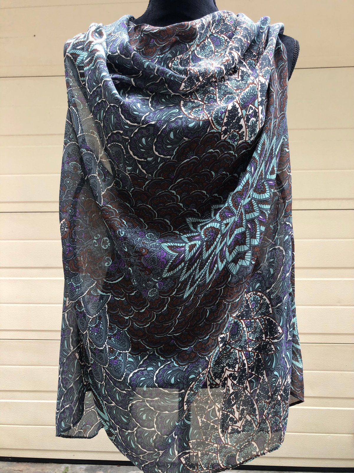 Vintage waterval blouse, mt 38/40, met openvallend rugdeel, Ophalen of Verzenden, Zo goed als nieuw, Maat 38/40 (M), Zonder mouw