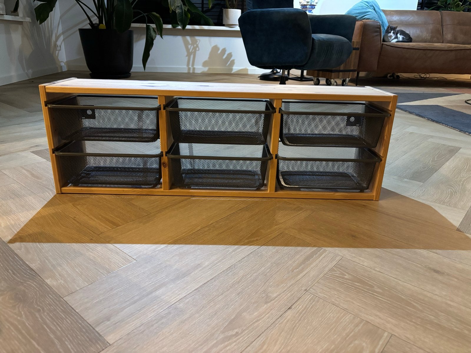 IKEA Trofast wandopberger met 6 metalen manden, Ophalen, Gebruikt