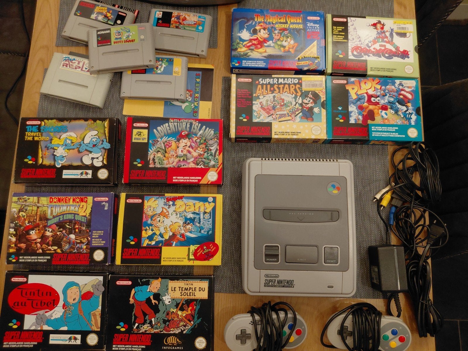 Super Nintendo SNES console met 2 controllers en 14 games, Ophalen, Gebruikt, Met 2 controllers, Met games