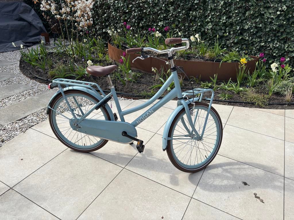 Nogan cargo transport meisjesfiets 24 inch - Lichtblauw, Fietsen en Brommers, Fietsen | Meisjes, Ophalen, Gebruikt, 24 inch, Handrem