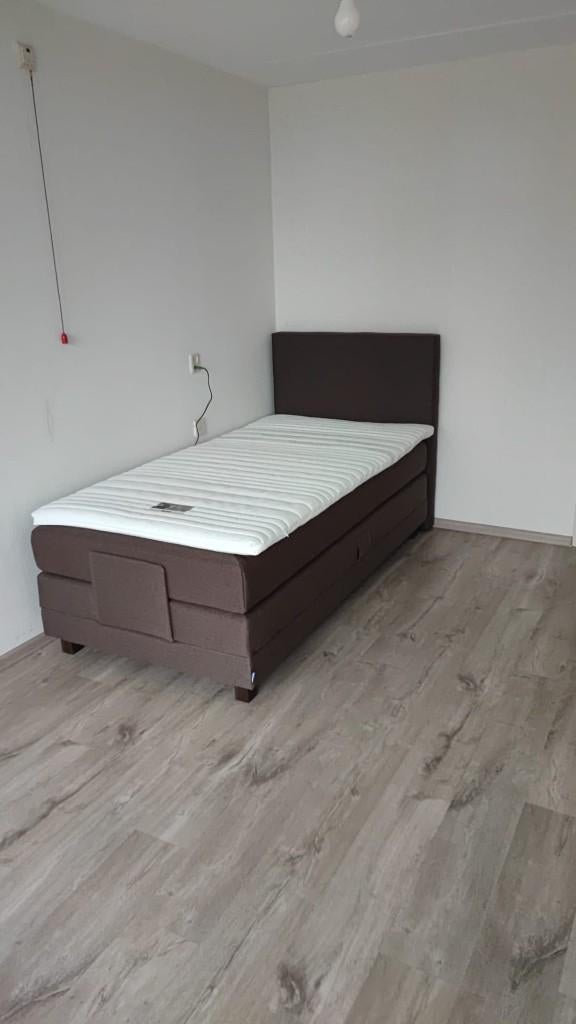 Karlsson boxspring 200x100, Ophalen, 100 cm, Eenpersoons, Bruin