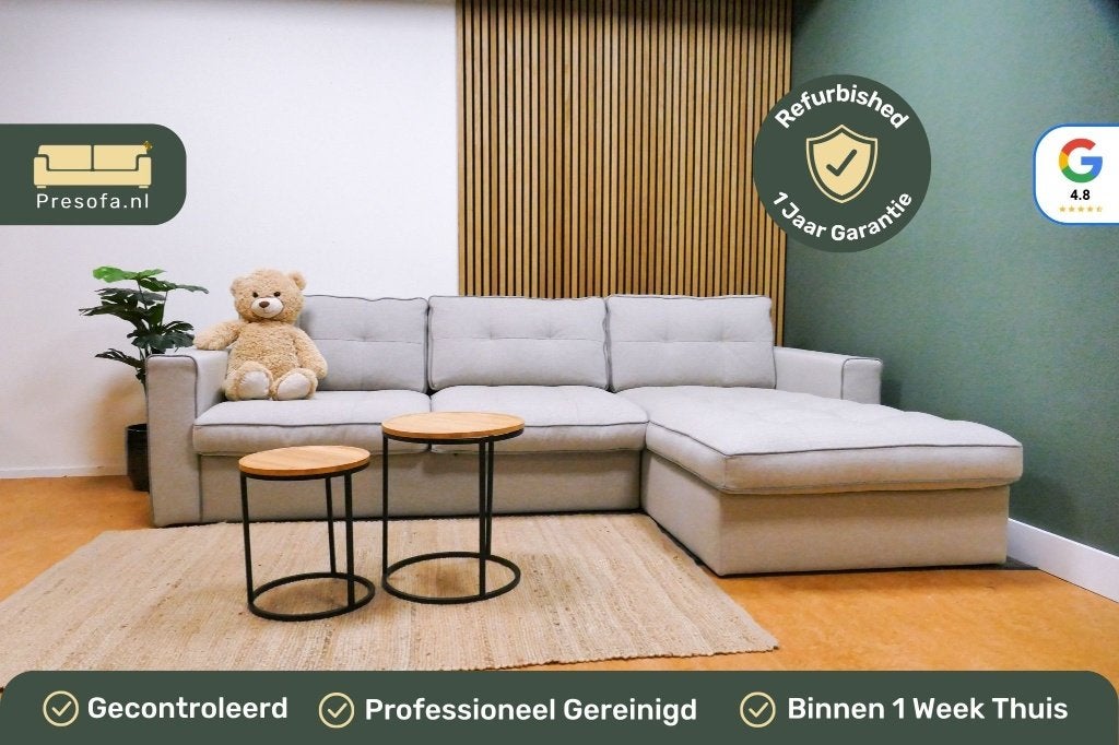 Bank met Chaise Longue Lichtgrijs [Refurbished]