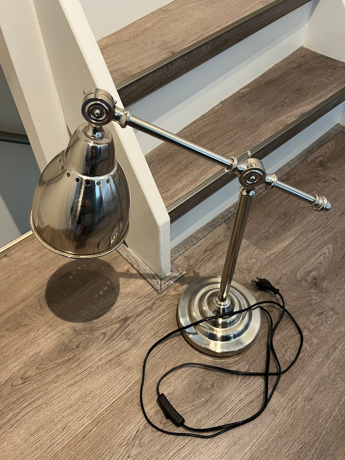Bureau lamp zgan! Chrome , zwaar, Ophalen, Zo goed als nieuw