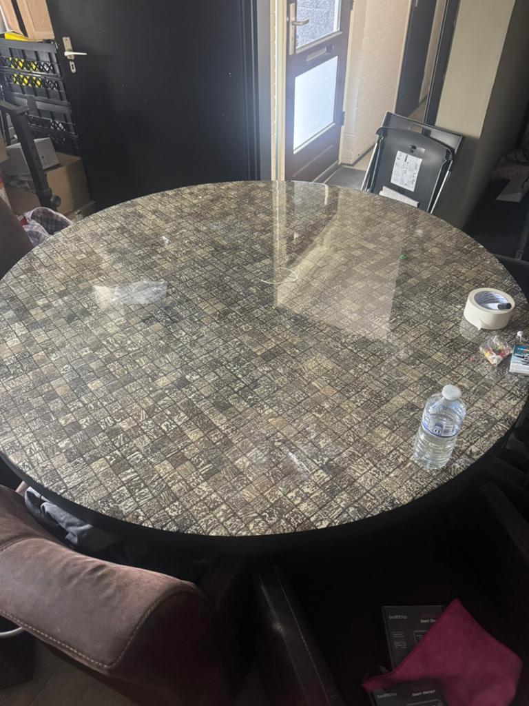 Epoxy tafel met stoelen, Ophalen, 100 tot 150 cm, Rond, 50 tot 100 cm