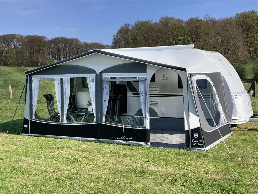 Walker Pioneer voortent omloopmaat 15, Caravans en Kamperen, Ophalen, Zo goed als nieuw, Ten Cate All Season 240g/m2, Walker Campingstyle