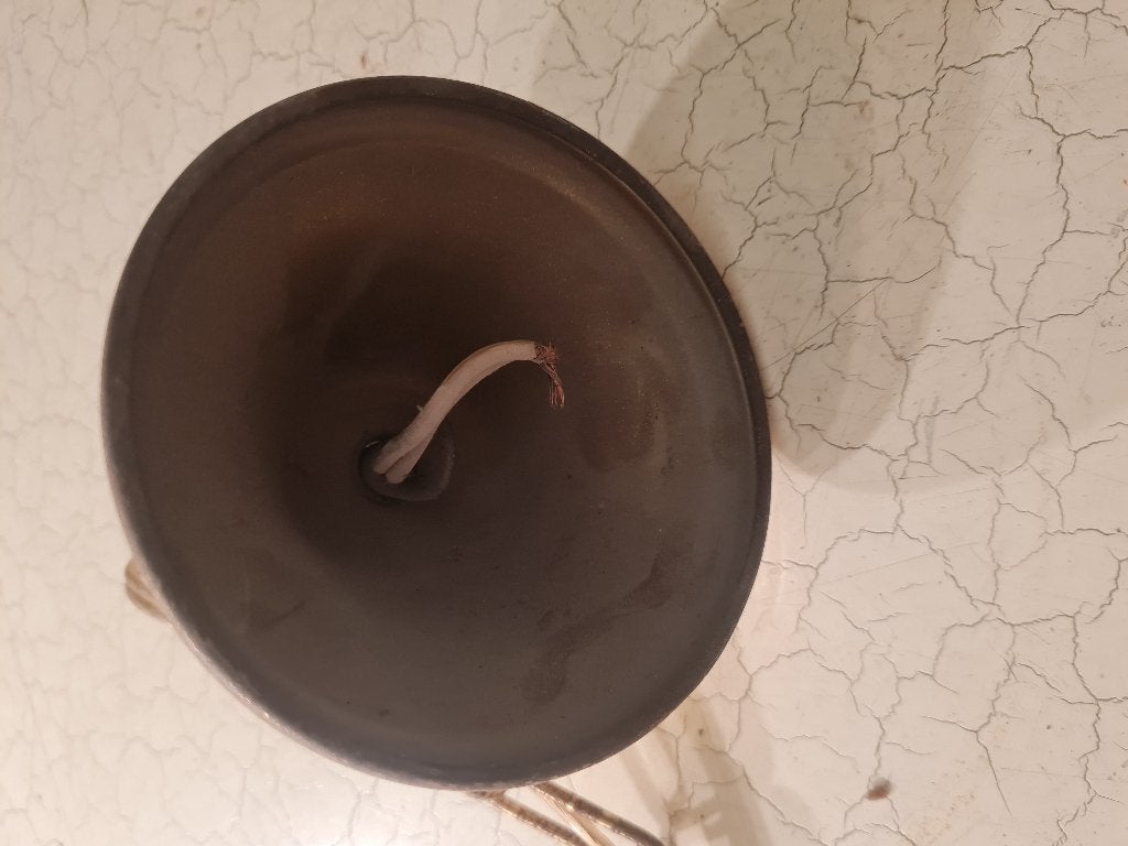 Vintage plafond lamp met opaline glazen kapje, Heikant 21 Kaatsheuvel, Belle Vieille Brocante, Ophalen of Verzenden, Zo goed als nieuw