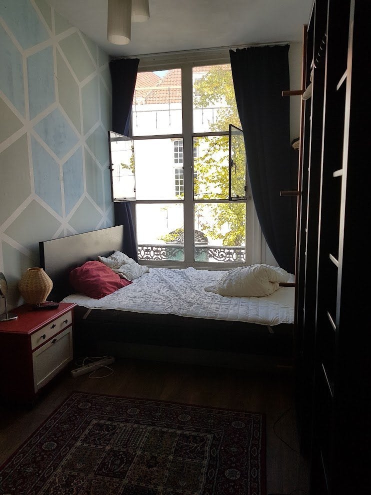 IKEA Malm bed 160 cm breed zwart, Huis en Inrichting, Slaapkamer | Bedden, Ophalen, Gebruikt, Zwart, Tweepersoons