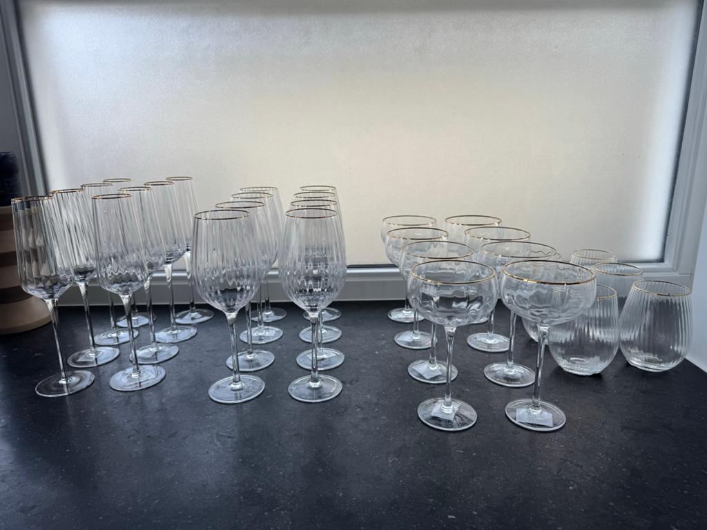Complete set Riviera Maison glazen (30 stuks) - Nieuw!, Ophalen, Glas of Glazen, Nieuw, Glas