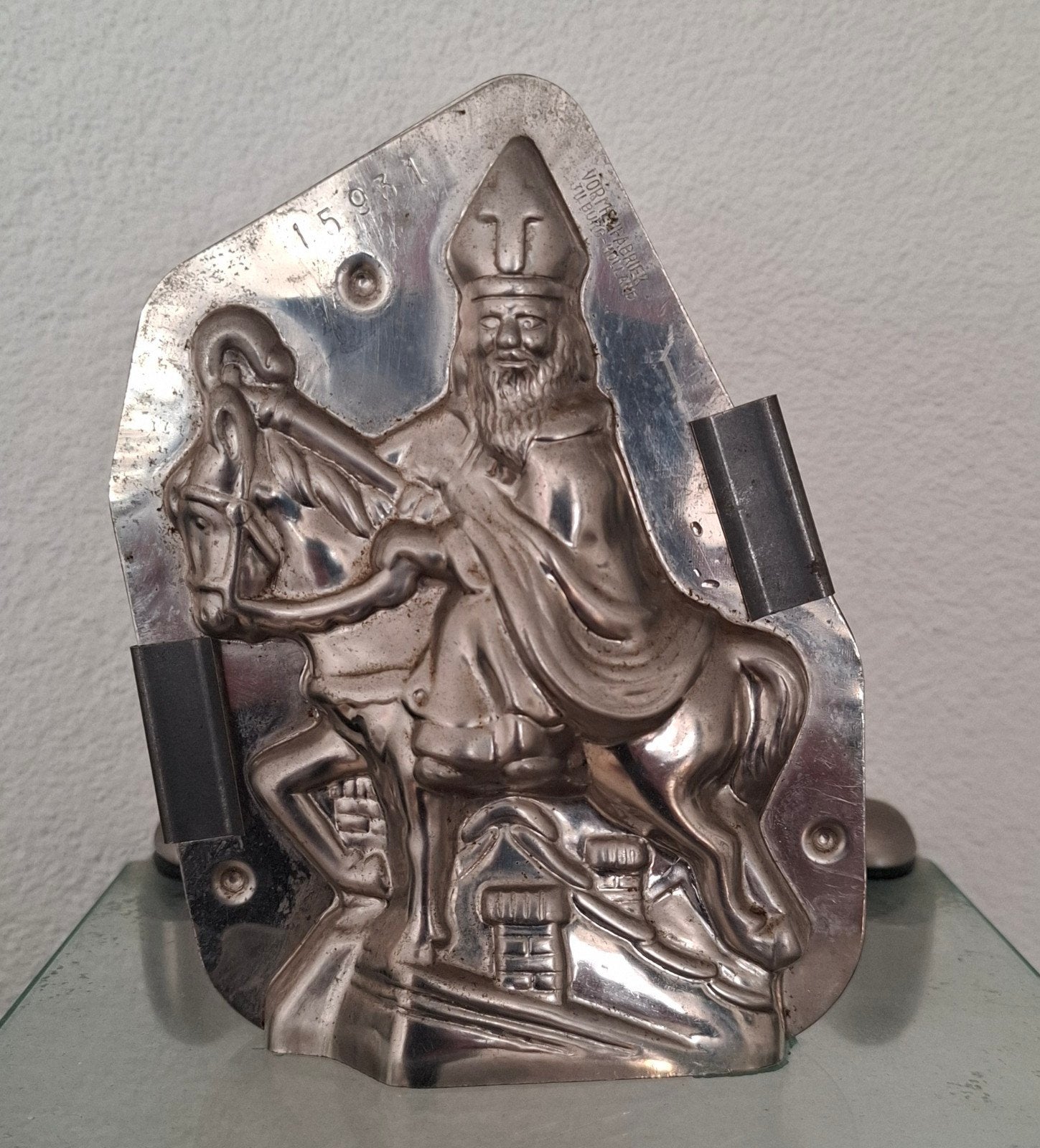 Oude chocolade vorm Sinterklaas op paard, 16 cm, Ophalen of Verzenden, Zo goed als nieuw
