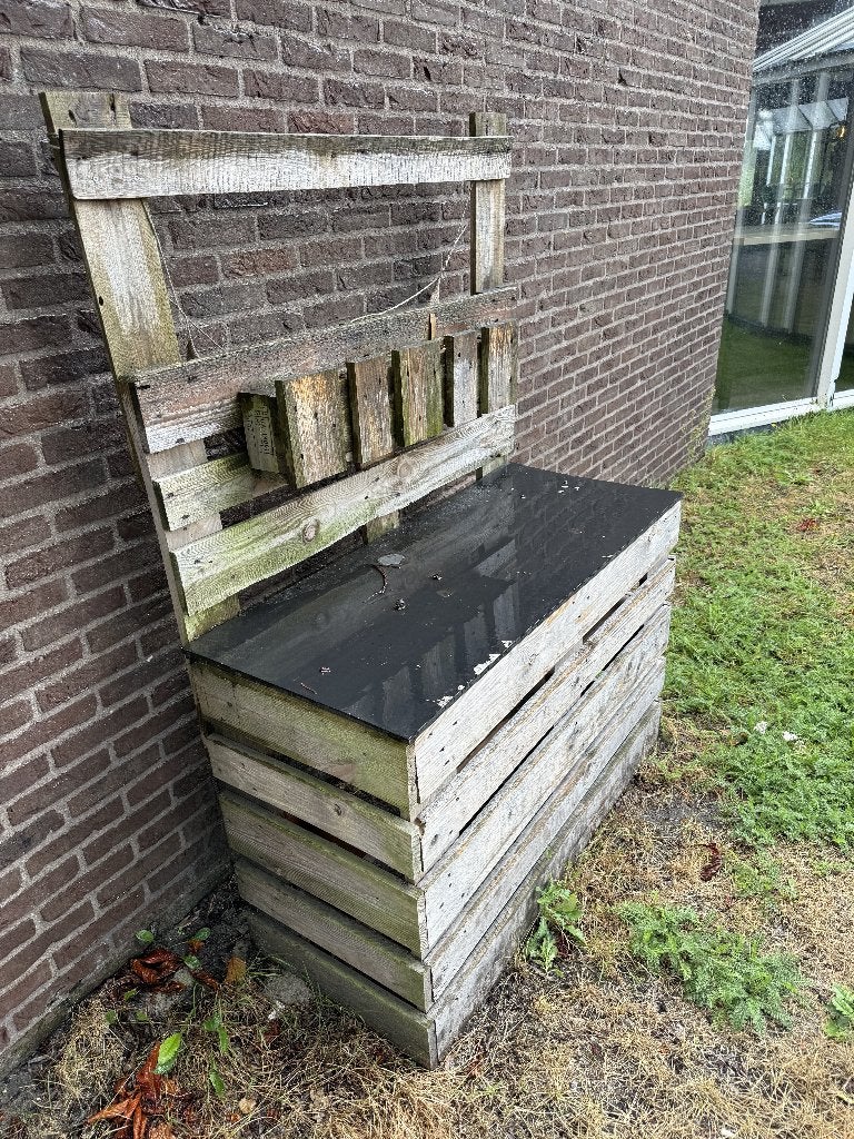 Houten plantenbak met klimplantenrek, Tuin en Terras, Ophalen, Gebruikt, 100 cm of meer, 60 cm of meer