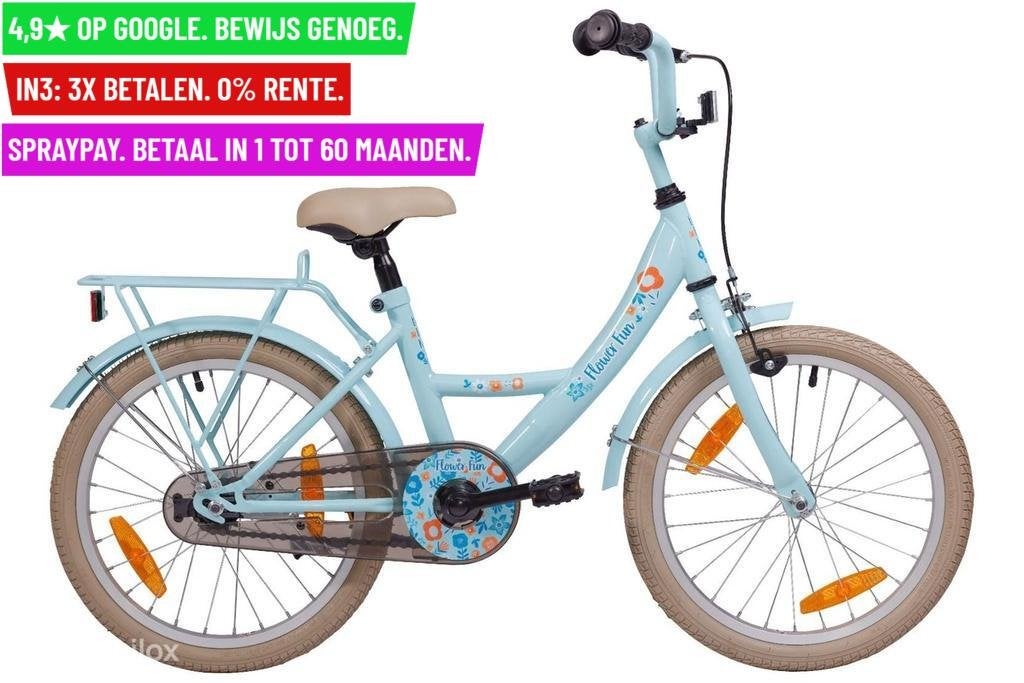 Meisjesfiets BikeFun Flower Fun Girls blauw/16"/25cm/1ver -, Fietsen en Brommers, Fietsen | Meisjes, 9713 Bv Groningen, Nieuw