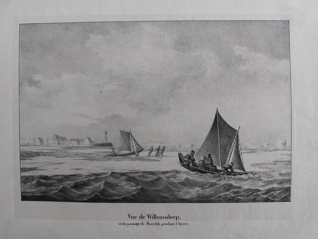 21 / Vue de Willemsdorp - Moerdijk prent uit 1825, Antiek en Kunst, Kunst | Etsen en Gravures, Ophalen of Verzenden