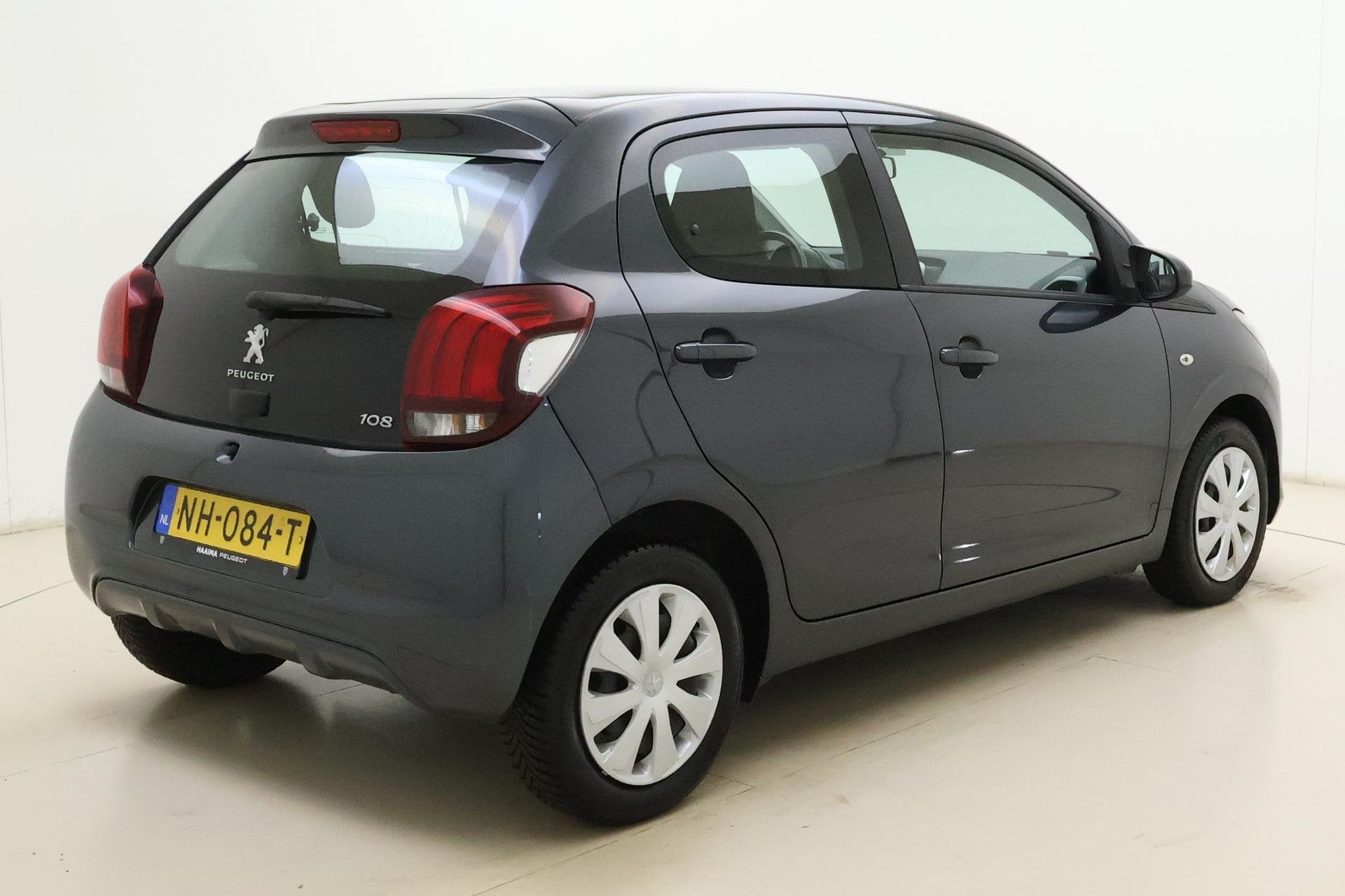 Peugeot 108 1.0 e-VTi 68Pk | Active | Airco | LED | Stuurbed, Auto's, Peugeot, Stof, Zwart, Origineel Nederlands, Bedrijf