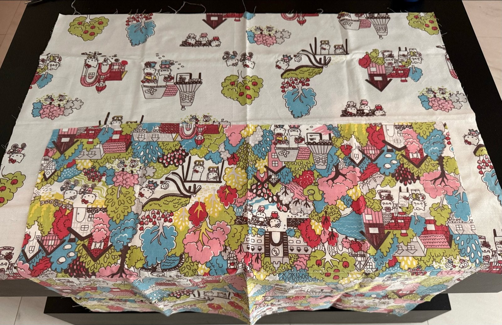 2x Hello Kitty stofpanelen katoen Sanrio, Meerkleurig, Nieuw, Ophalen of Verzenden, 30 tot 120 cm