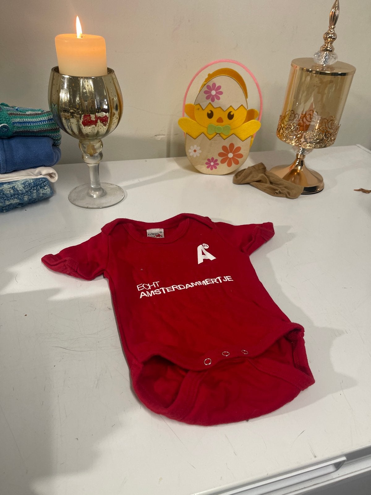 Baby kleren Rood babyrompertje" - Maat 68, Ophalen of Verzenden, Gebruikt, Jongetje of Meisje, Nacht- of Onderkleding