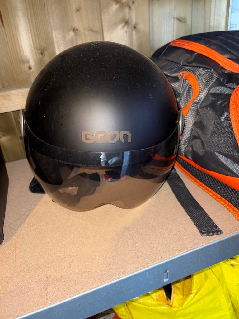Helm Zwart, Fietsen en Brommers, Brommerhelmen, Ophalen, Gebruikt
