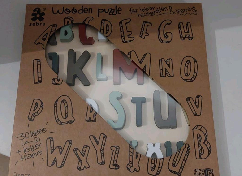 Sebra houten puzzle alfabet 30 letters - NIEUW in verpakking, Kinderen en Baby's, Speelgoed | Houten speelgoed, Ophalen, Nieuw