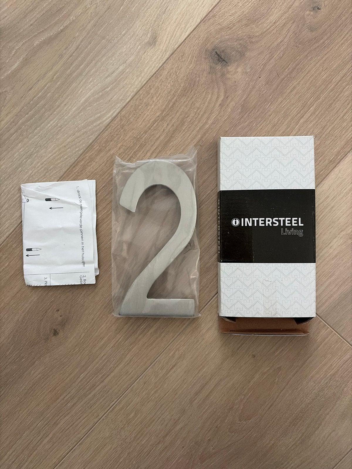 Intersteel Living RVS Huisnummer 2 - 150mm, Nieuw, Ophalen of Verzenden, Zilver, Metaal