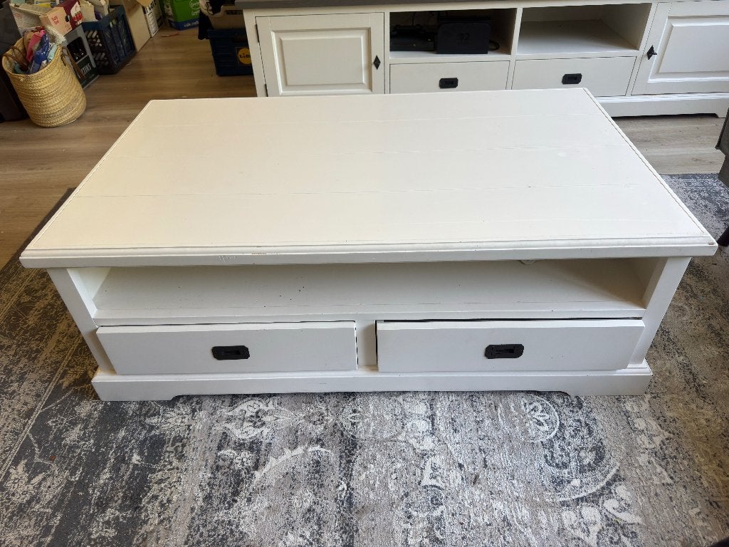 Salon Tafel wit 120cmx65cm, Huis en Inrichting, Tafels | Salontafels, Ophalen, Gebruikt, 100 tot 150 cm, 50 tot 100 cm
