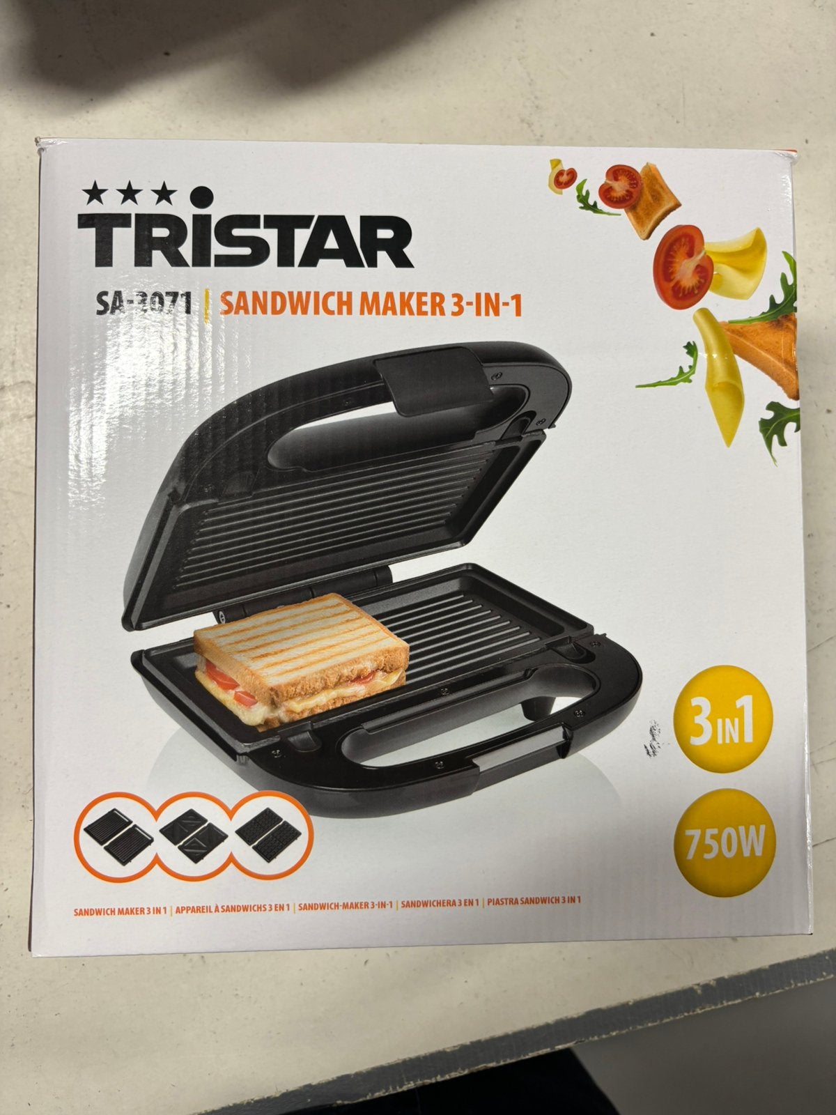 Tristar SA-3071 Sandwich Maker 3-in-1 – Tosti, Wafel & Grill, Witgoed en Apparatuur, Contactgrills, Ophalen of Verzenden, Nieuw