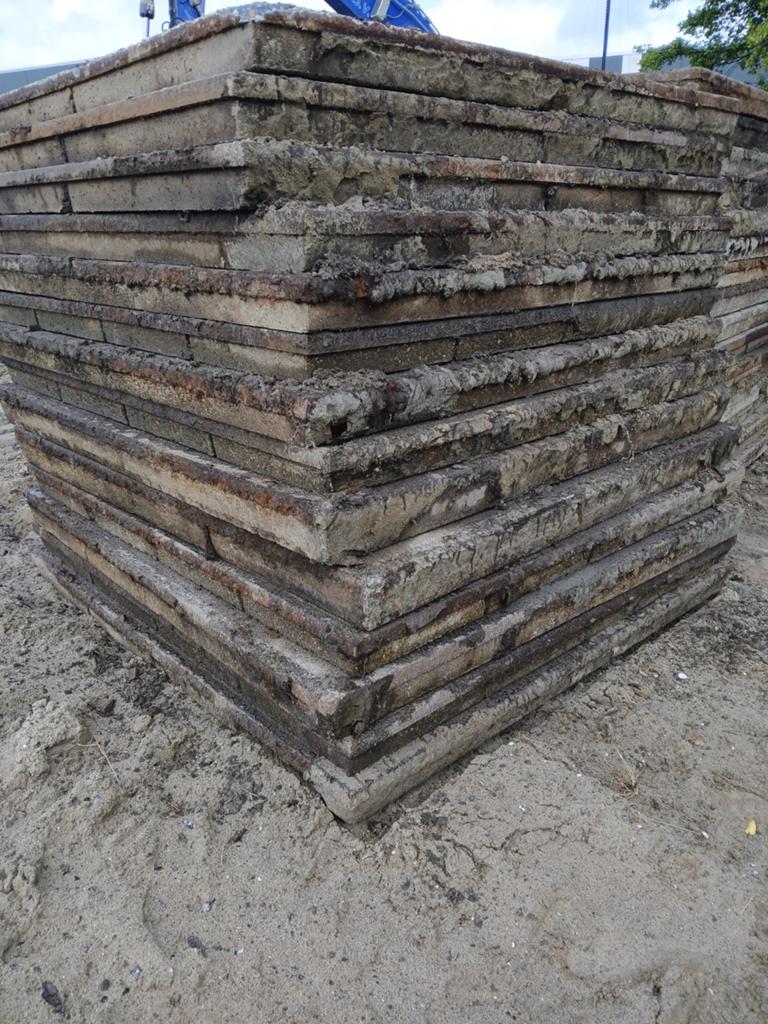 Stelconplaten 2x2x12cm., Tuin en Terras, Tegels en Klinkers, Gebruikt, Ophalen of Verzenden, 10 m² of meer, Beton