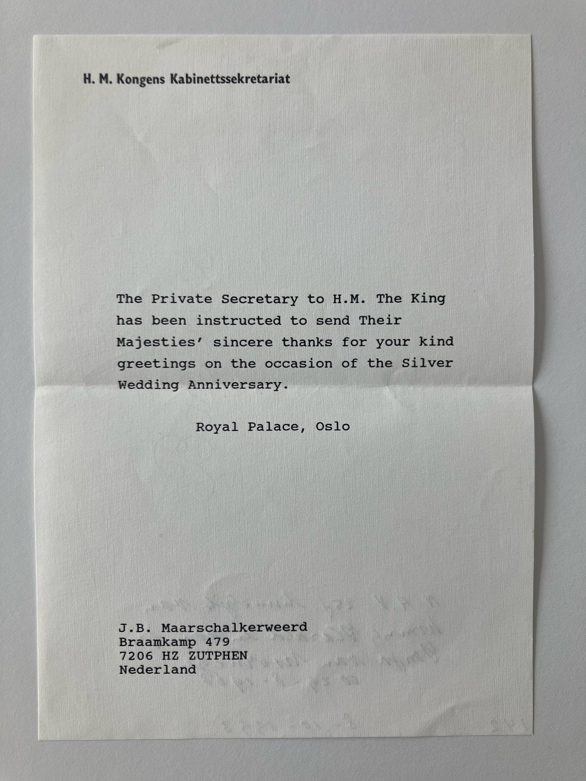 1993, zilveren huwelijk Koning Harald en Sonja Noorwegen, Verzenden, Gebruikt, Kaart, Foto of Prent
