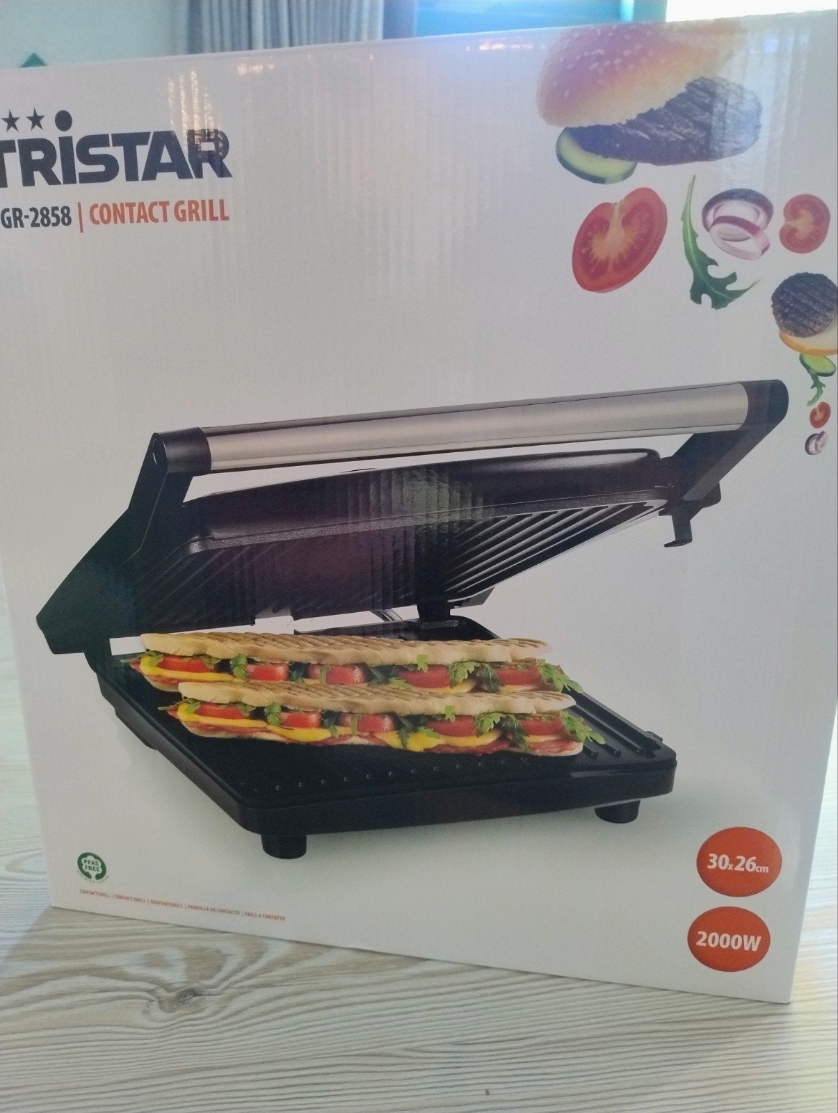 Nieuw! Tristar GR-2858 Contactgrill - Panini en Tosti IJzer, Ophalen, Nieuw