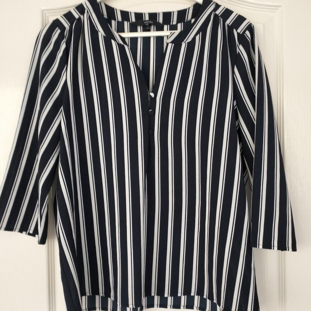 Vero moda blouse blauw off white gestreept zomer zgan mt m, Maat 38/40 (M), Blauw, Vero Moda, Ophalen of Verzenden