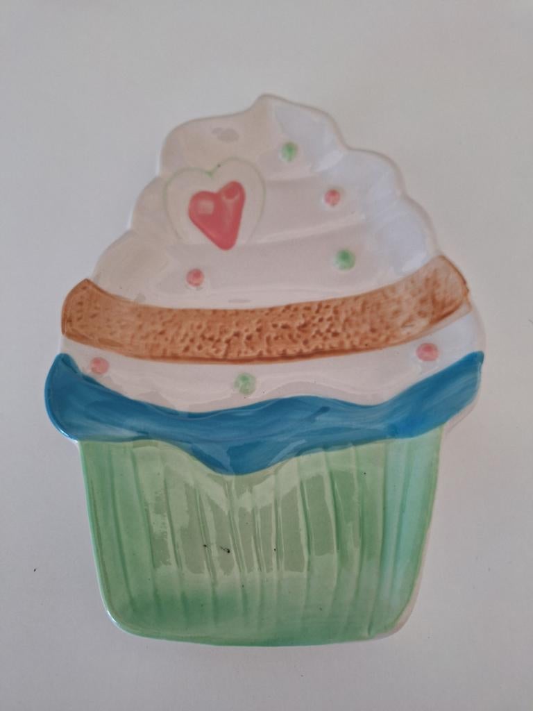 Leuke cupcake schaal/schaaltje, Ophalen of Verzenden, Gebruikt, Meerkleurig, Steen/keramiek