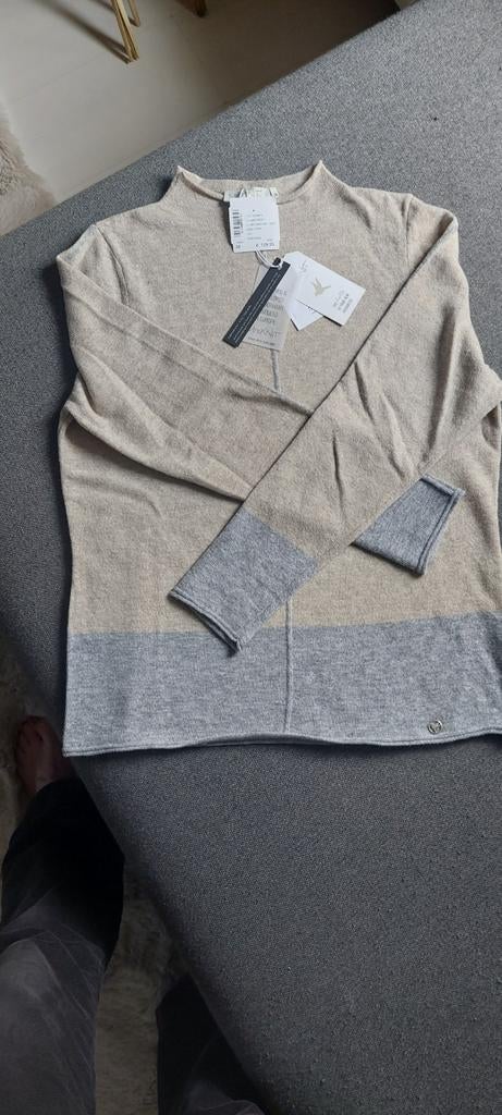 Nieuwe Mrs. Knit trui - Beige/Grijs - Maat 38, Maat 38/40 (M), Beige, Nieuw, Ophalen of Verzenden