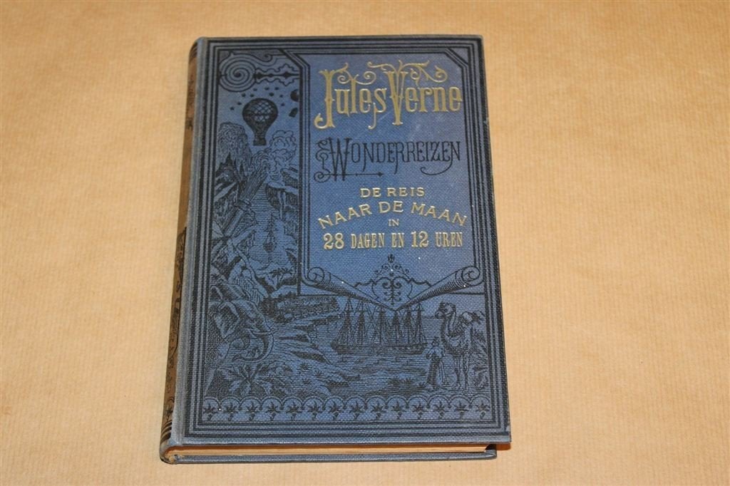 De Reis naar de Maan — Jules Verne, Wonderreizen 1955, Boeken, Ophalen of Verzenden, Gelezen