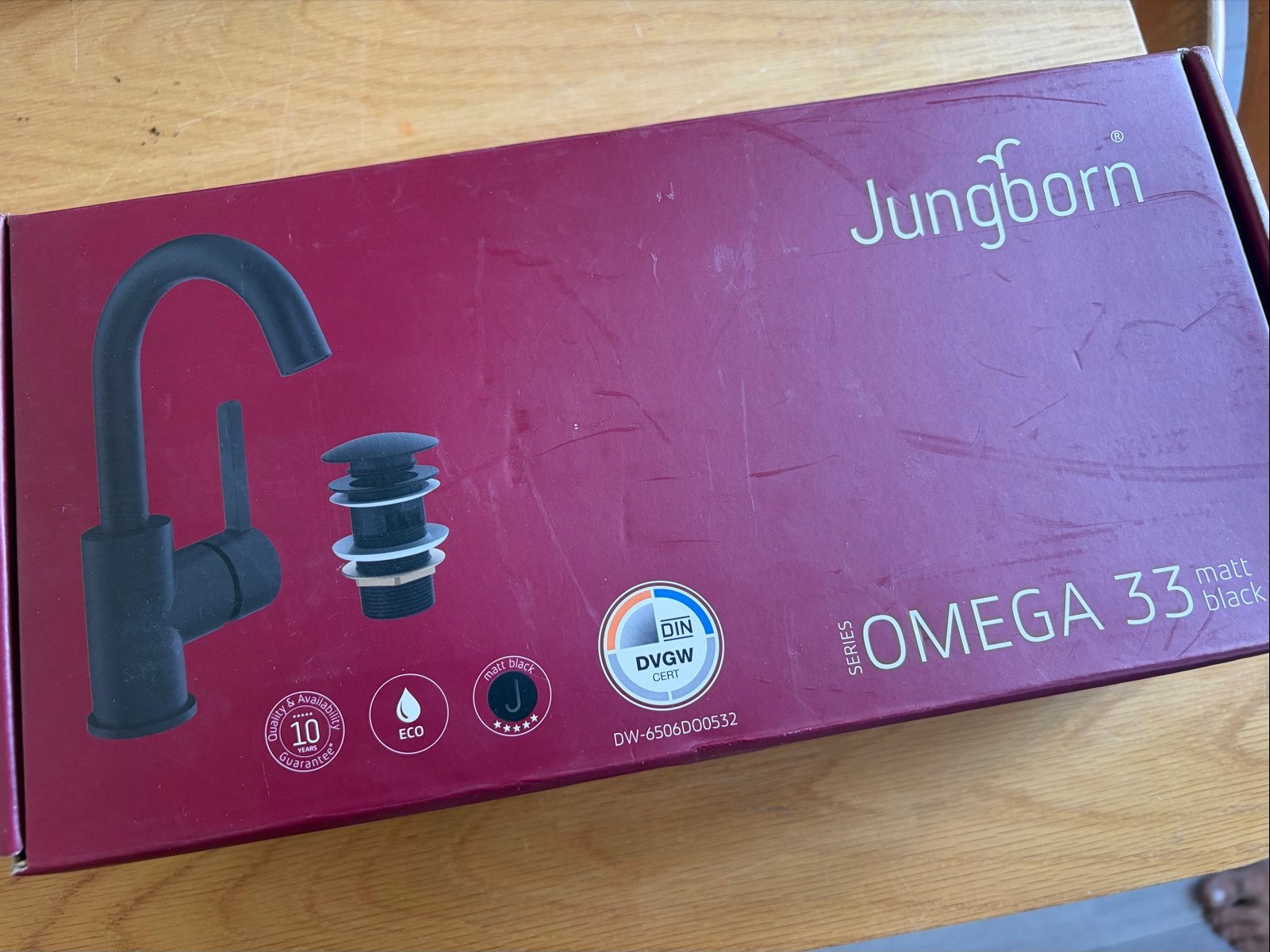 Jungborn Omega 33 Mat Zwarte Wastafelkraan, Ophalen of Verzenden, Nieuw, Chroom, Kraan