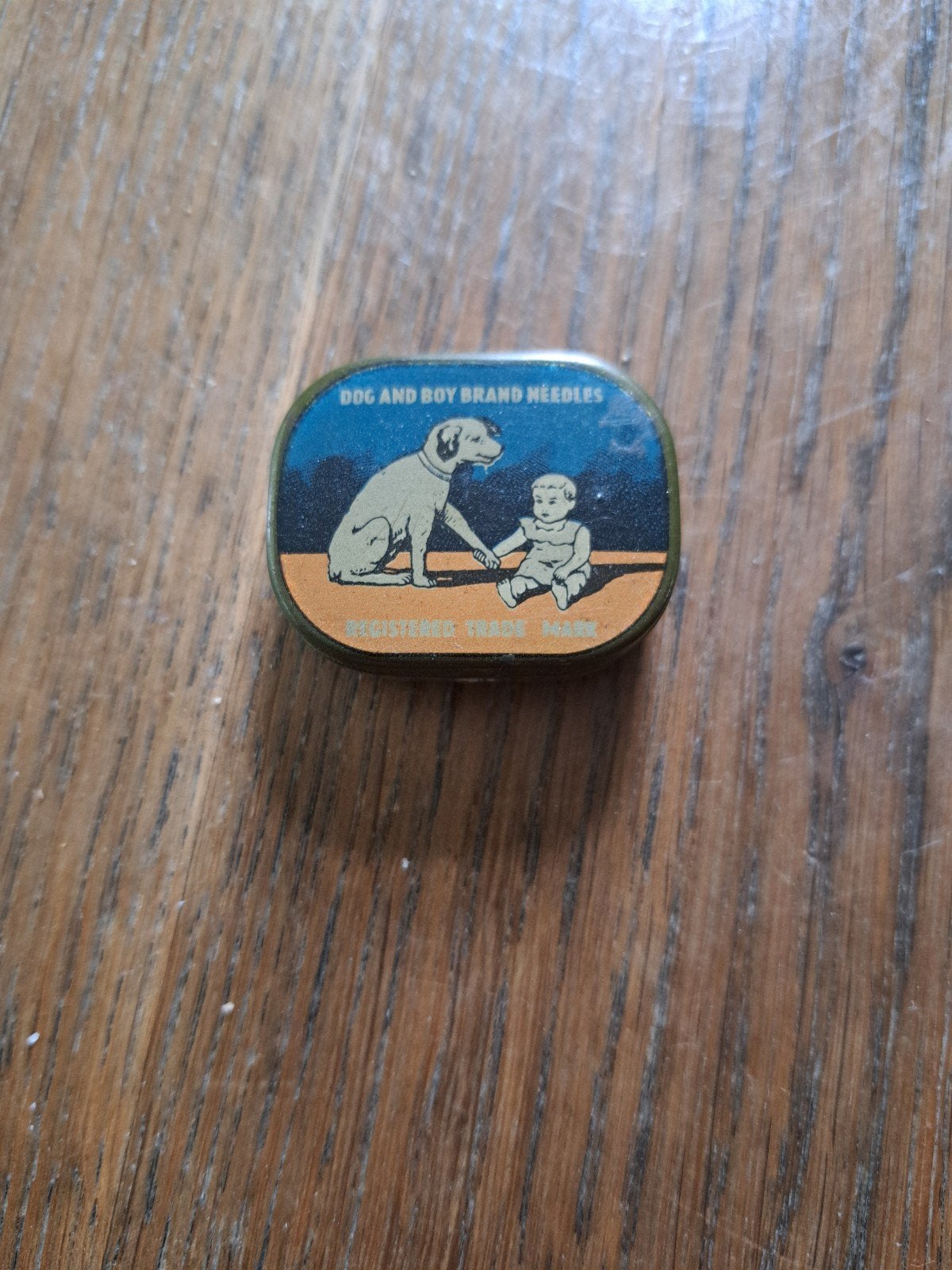 Vintage 'Dog and Boy Brand Needles' blikje (leeg), Ophalen of Verzenden