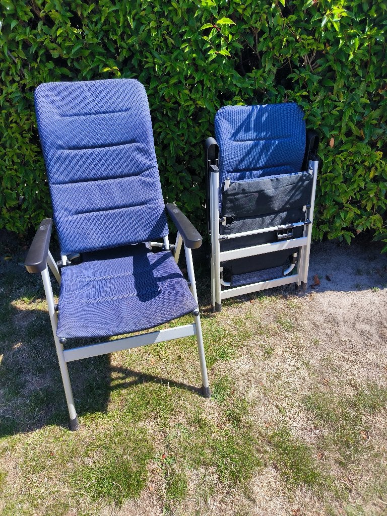 Campingstoel blauw groot, Caravans en Kamperen, Ophalen, Gebruikt, Campingstoel
