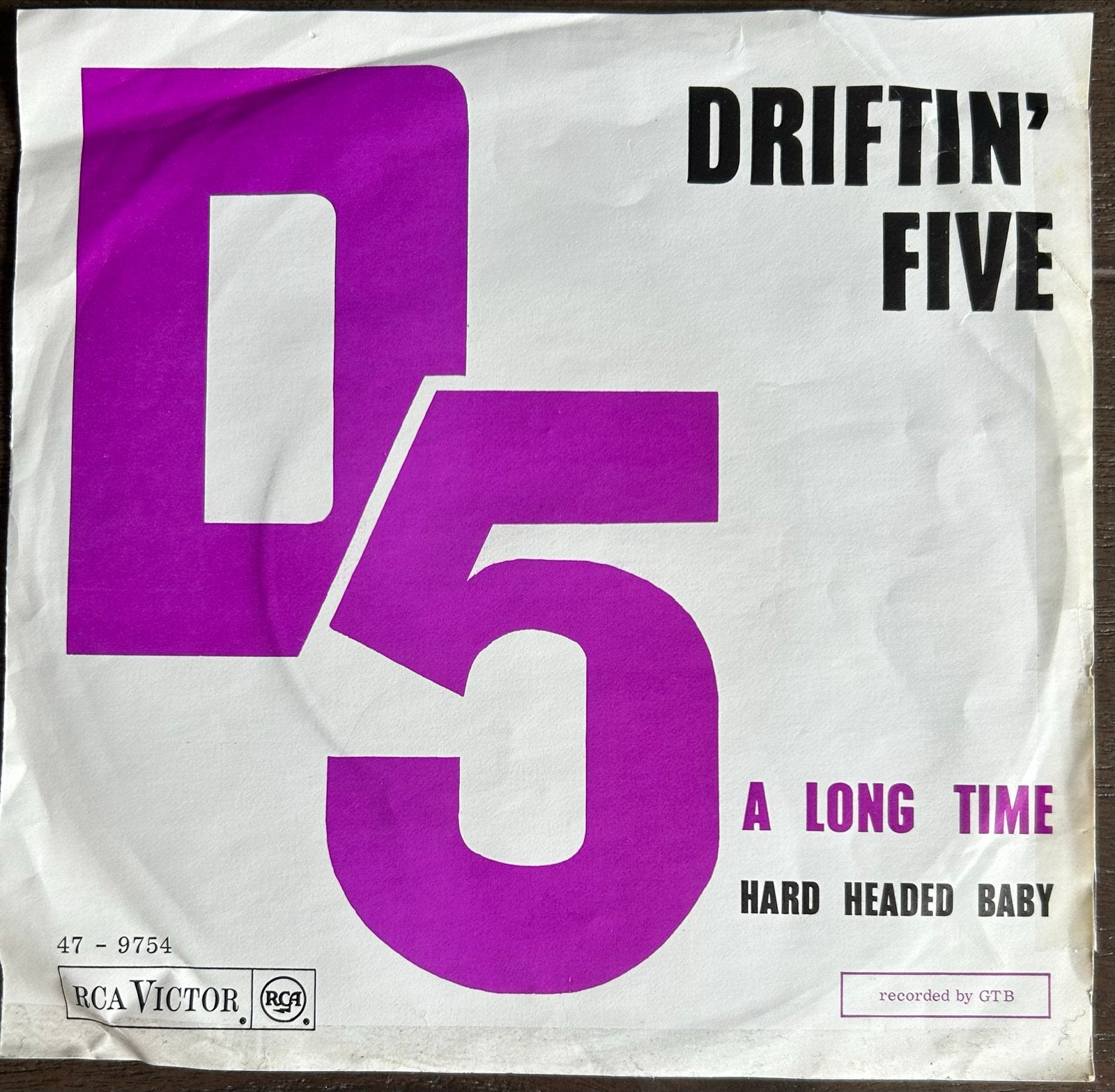 Driftin' Five - A Long Time / Hard Headed Baby (1967 Vinyl), Cd's en Dvd's, Vinyl Singles, Gebruikt, Originele persing, 7 inch