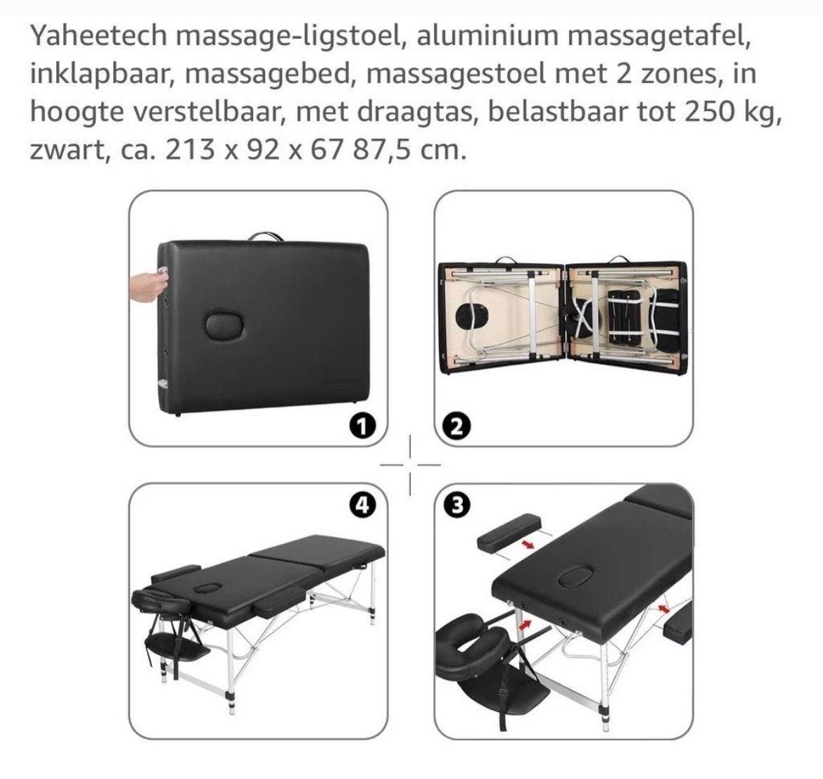Yaheetech massage -tafel, Ophalen of Verzenden