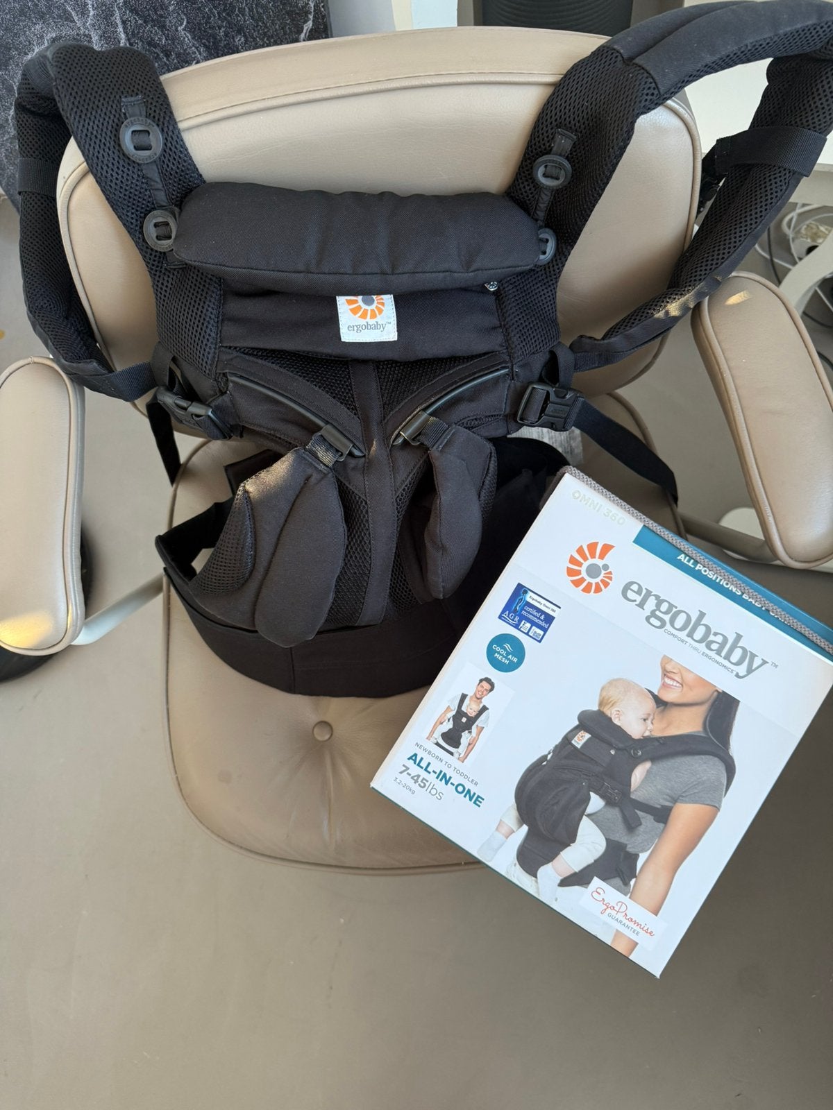 Ergobaby Draagzak Omni 360 Cool Air Mesh Onyx Black, Kinderen en Baby's, Babydragers en Draagdoeken, Ophalen of Verzenden, Zo goed als nieuw