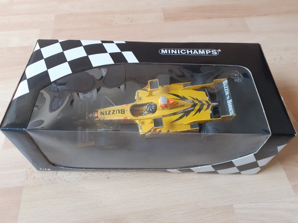 Jordan 198 Tower Wing Damon Hill, Ophalen of Verzenden, Zo goed als nieuw, Auto, MiniChamps
